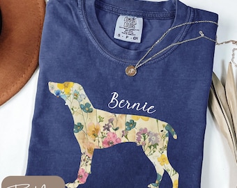 Comfort Colors® German Shorthaired Pointer Shirt, Floral GSP Shirt, GSP Lover Gift, Pointer Mom Shirt, Pointer Sweatshirt, Long Sleeve Tee
