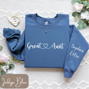 Personalized Great Aunt Shirt, Great Aunt Shirt with Names, Personalized Great Aunt Gifts, Great Aunt Sweatshirt, Great Aunt Mother&#39;s Day