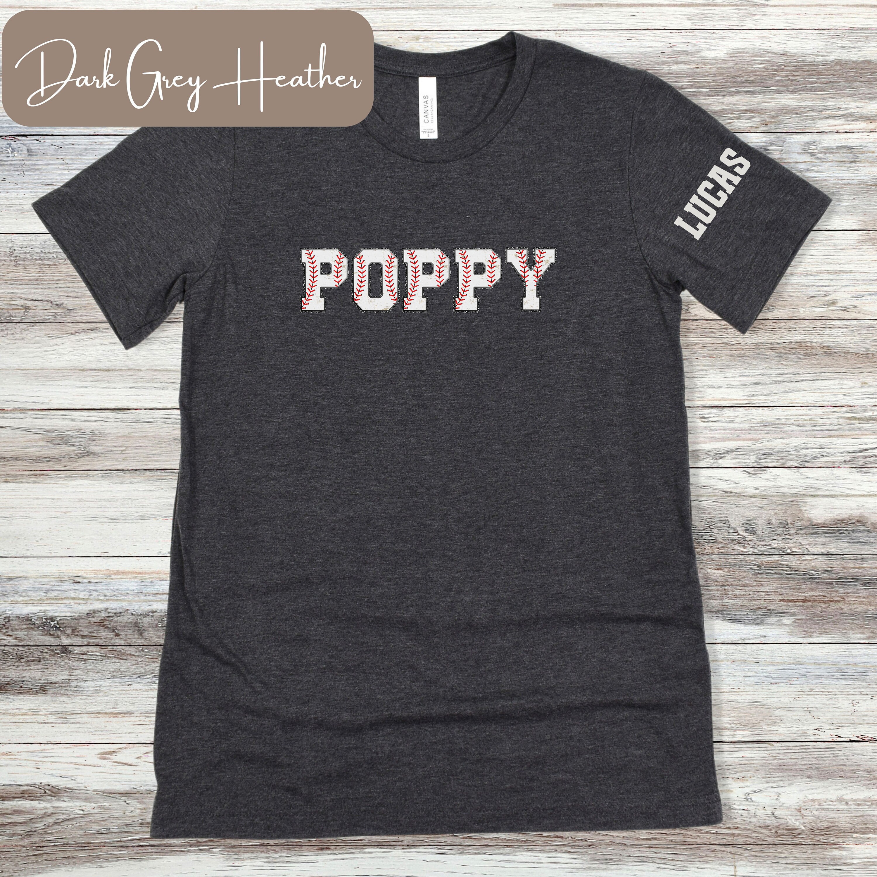 Baseball Poppy T-shirt, T-ball Poppy Shirt, Baseball Poppy