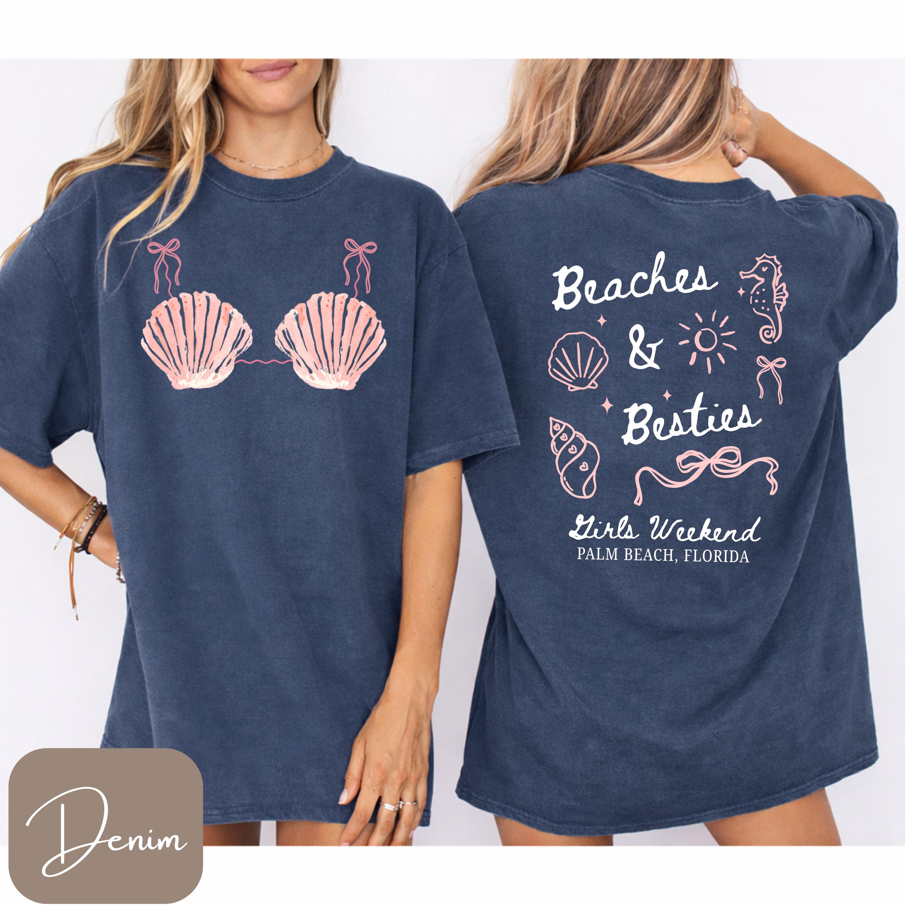 Discover Beaches and Besties Double Sided T-Shirt, Girls Trip Beach Tee, Friends Vacation Shirt