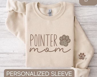 GSP Mom Sweatshirt, GSP Mom T-Shirt, Pointer Sweatshirt, Custom Pointer Shirt, Sleeve Writing, Personalized GSP, German Shorthaired Pointer