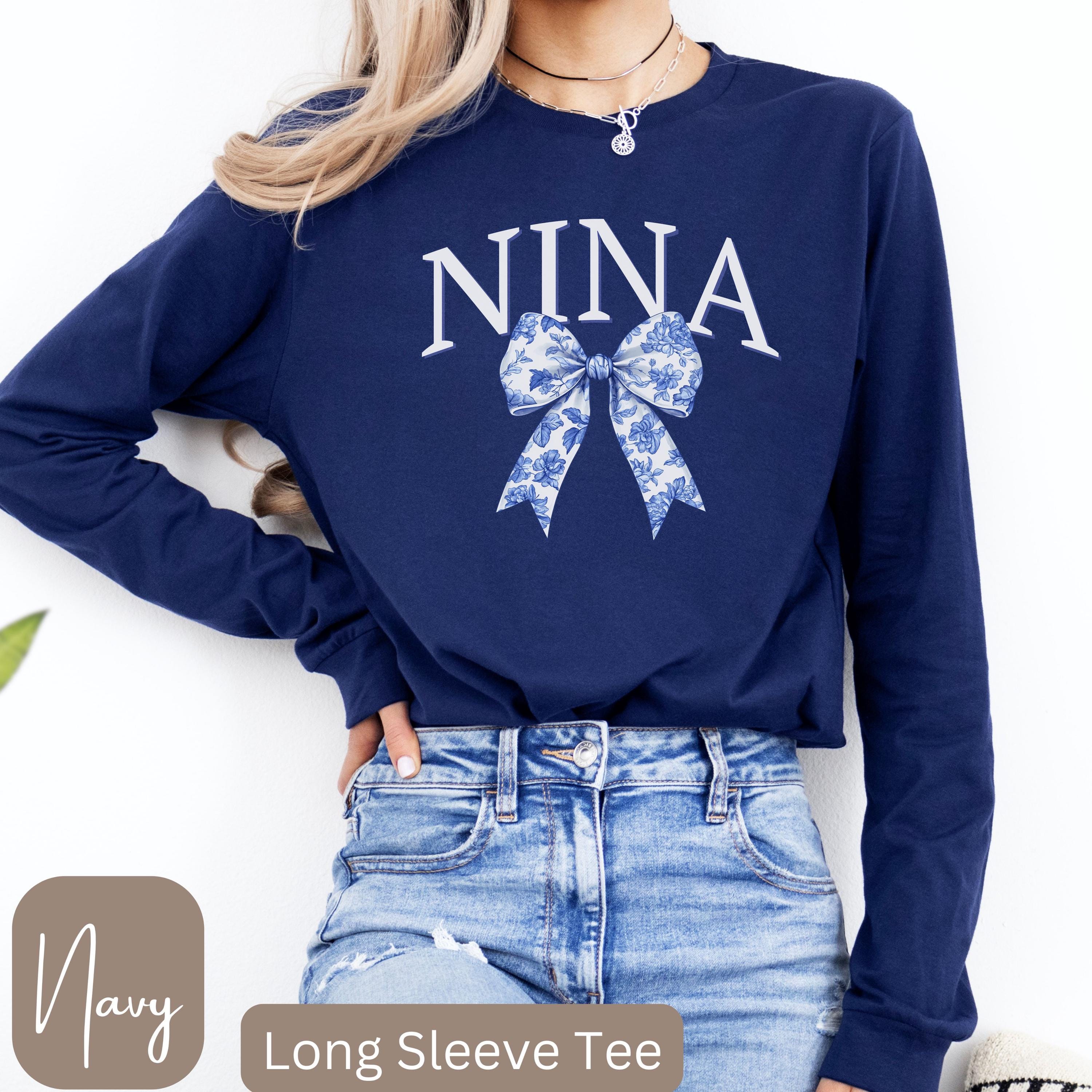 トップス Enewd nina wrap ribbon shirt Nina Floral Ribbon Sweatshirt, Nina Long Sleeve Tee, Toile