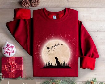 Labrador Christmas Shirt, Customizable Lab Shirt, Labrador Retriever Holiday T-Shirt, Long Sleeve T-Shirt or Sweatshirt, Lab Christmas Gifts