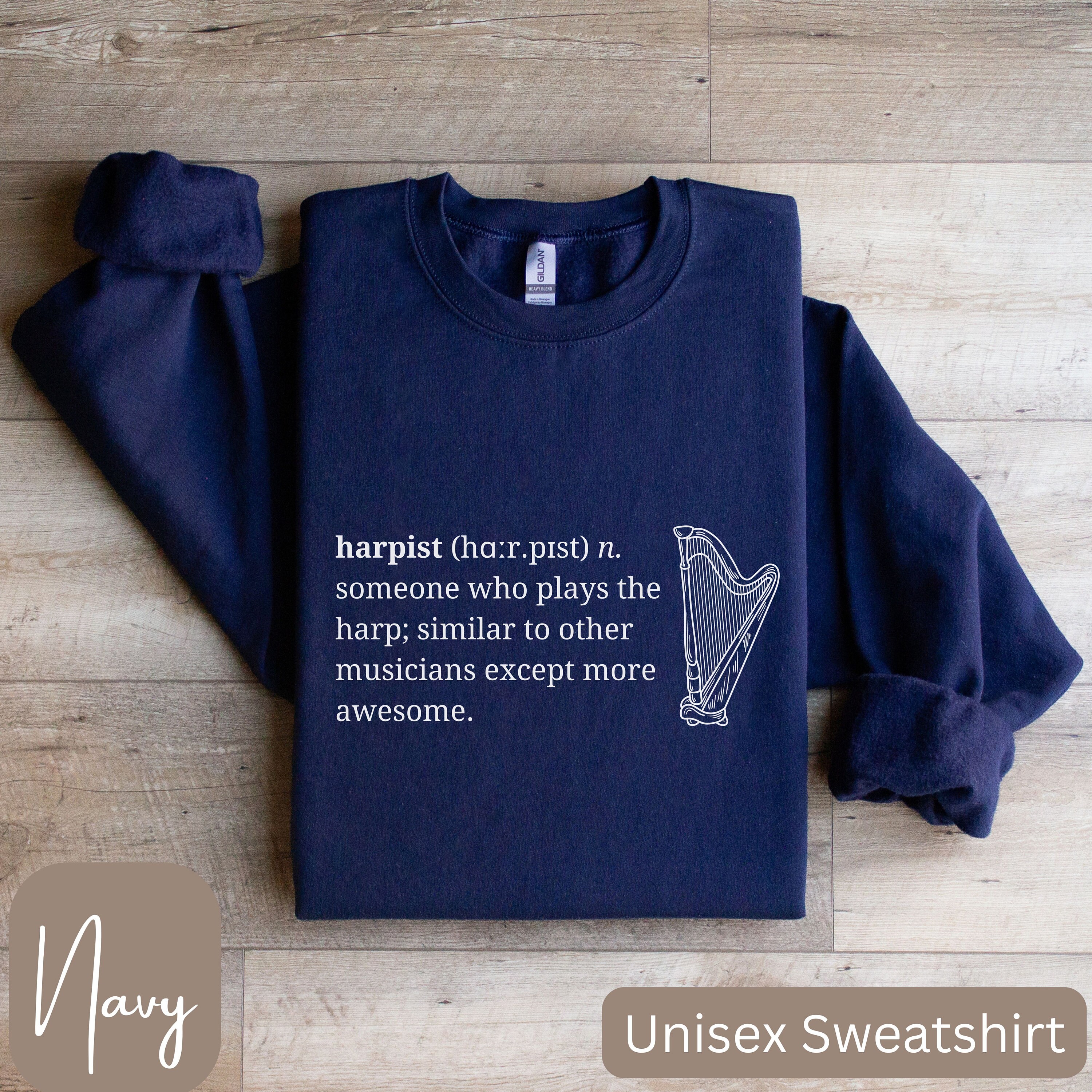 Chemise de harpe drôle, col en V de harpe, sweat-shirt de harpe, chemise de harpe, chemise de harpe pour enfants, tailles jeunes, cadeau pour joueur de harpe, t-shirt à manches longues