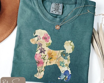 Comfort Colors® Poodle Shirt, Floral Poodle Shirt, Gift for Poodle Lovers, Poodle Mom Shirt, Poodle Sweatshirt, Poodle Long Sleeve Tee