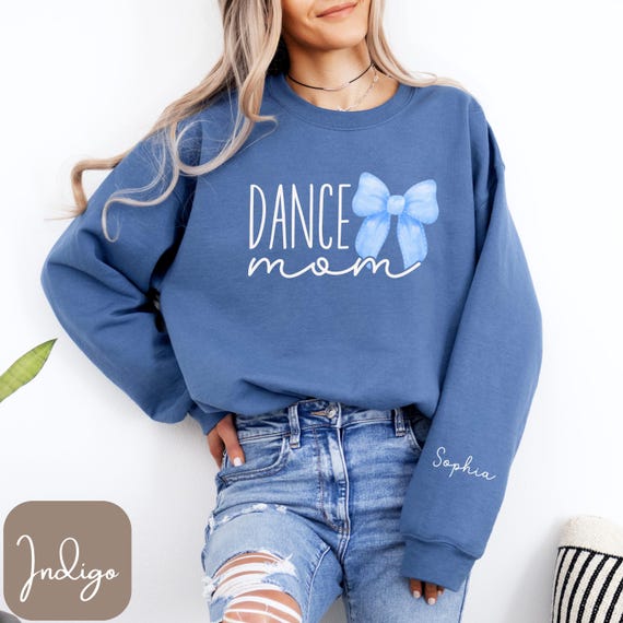 Custom Dance Mom Sweatshirt, Personalized Dance Mom T-Shirt, Dance Mom Long Sleeve Tee, Dance Mom Gift, Dance Mom Shirt with Name, Coquette