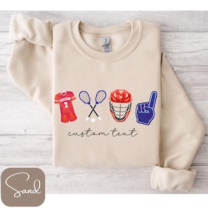 Customizable Lacrosse Sweatshirt, Lacrosse Sweatshirt or T-Shirt, Lacrosse Mom Shirt, Cute Lacrosse Season Sweatshirt, Lacrosse Number Shirt