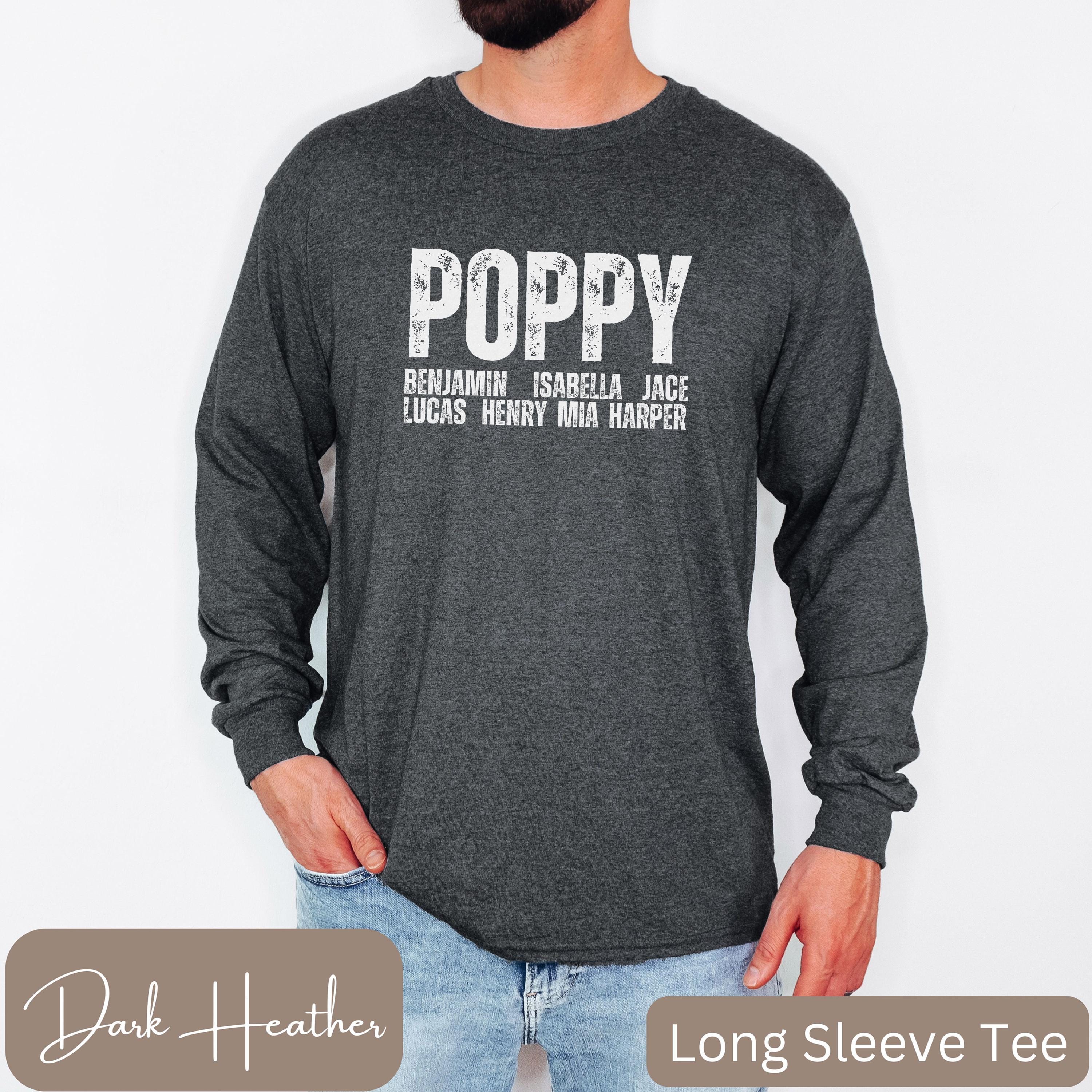 Poppy Shirt With Kids Names, Personalized Poppy Shirt, Fathers Day