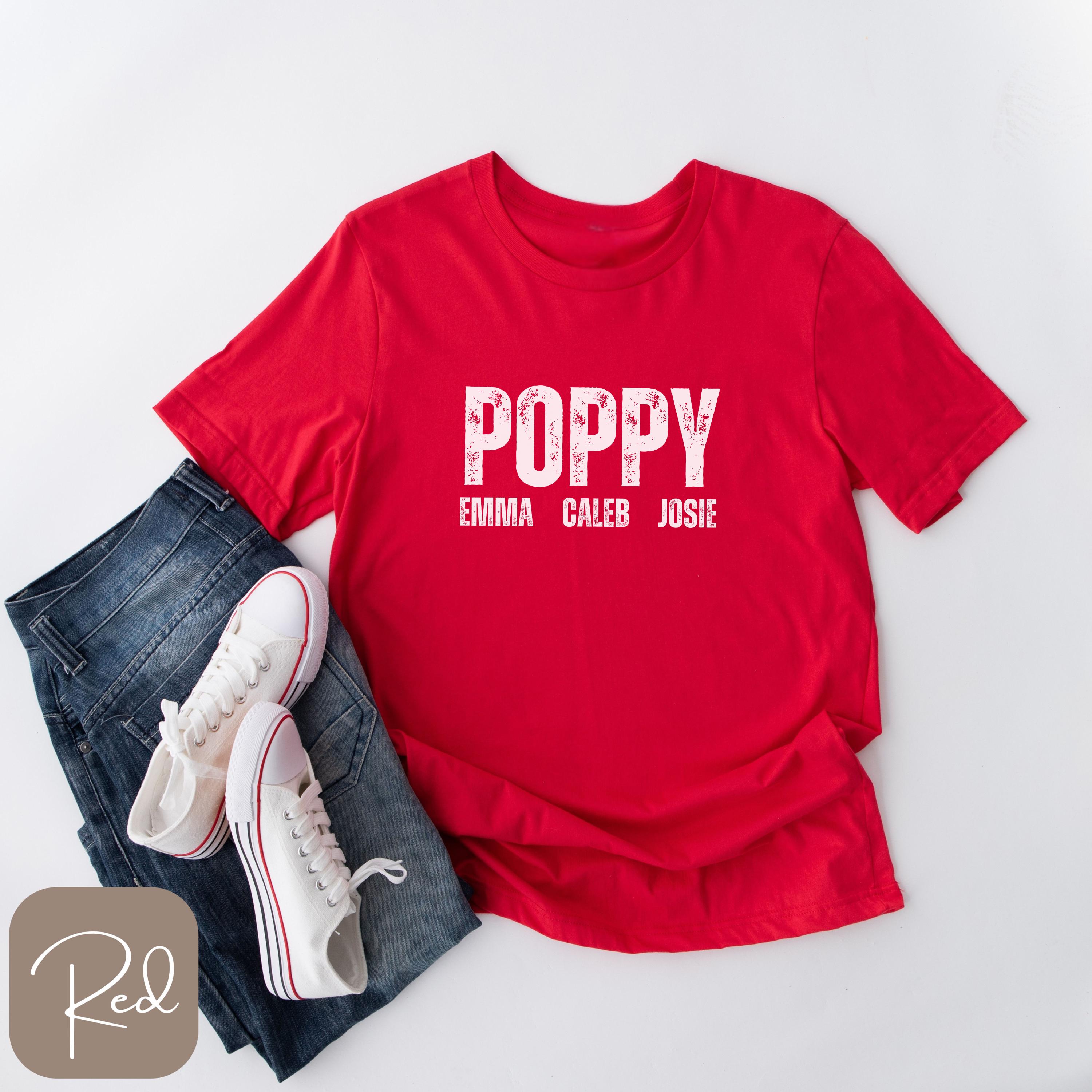 Poppy Shirt With Kids Names, Personalized Poppy Shirt, Fathers Day