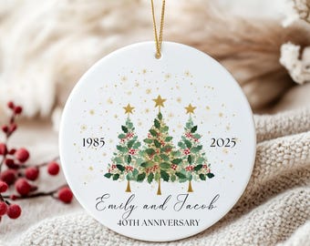 Décoration du 40e anniversaire, décoration d'année de mariage personnalisée, 40e Noël, 40 ans de mariage, M. et Mme, décoration de date de mariage personnalisée