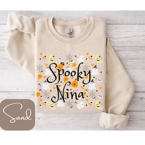 Spooky Nina Sweatshirt, Nina Halloween Shirt, Nina T-Shirt, Nina V-Neck, Long Sleeve Tee, Nina Halloween Sweatshirt, Nina Halloween Gifts