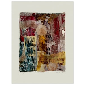 Abstract print of original monotype &quot;Come Closer&quot;