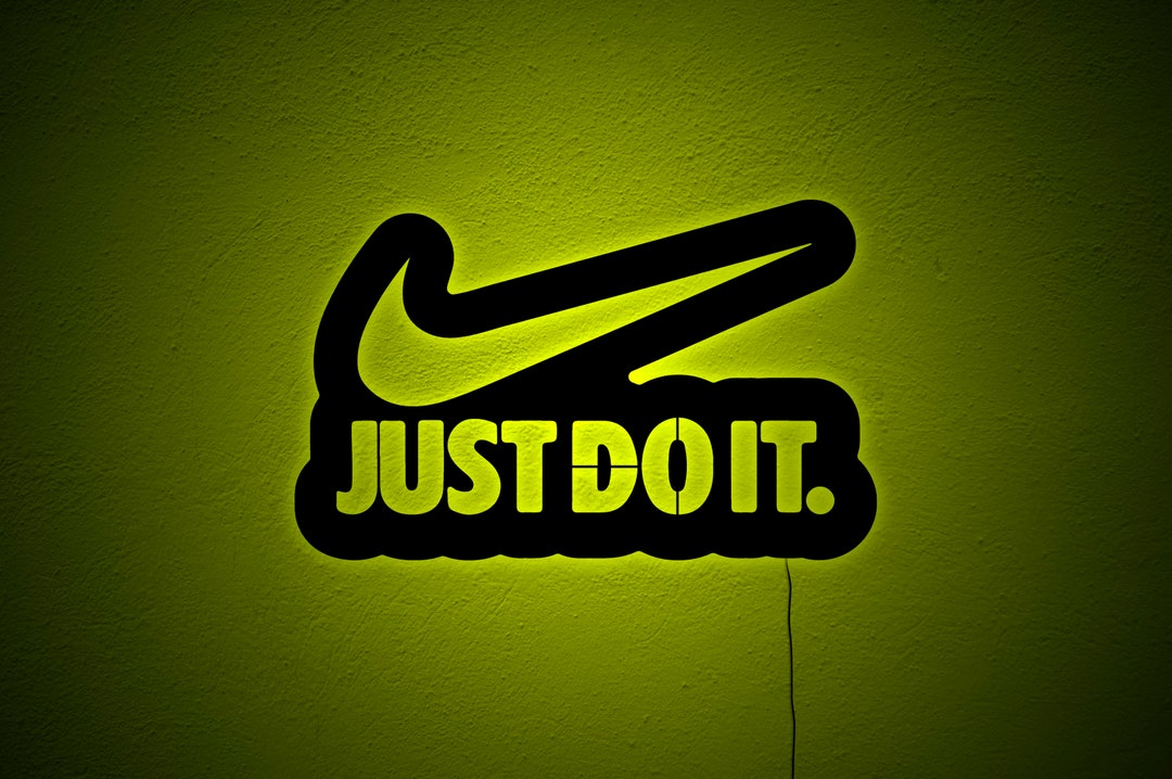 Just Do It Wall Art With LED Lights Just Do It Wall Light Etsy Australia