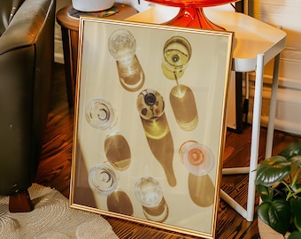 Affiche cocktails accessoires de chariot de bar, impression de chariot de bar tendance, art mural cocktails vintage, décoration d'appartement mignon, affiche de vin, décoration de bar
