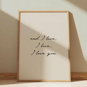 Jane Austen Quote Print, Pride and Prejudice Poster, Cute Apartment Decor, Elizabeth Bennett Mr Darcy Quote,  I Love You Art Print