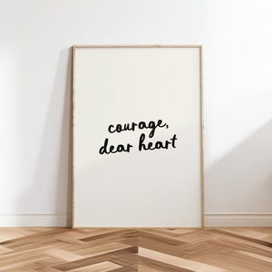 Courage Dear Heart Art Print Minimalist Christian Wall Art Retro Poster Print Bible Scripture Art Digital Download 1 Print Lewis Art Print