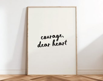 Impression d'art Courage Dear Heart Art mural chrétien minimaliste, impression d'affiche rétro, impression d'art biblique, téléchargement numérique 1 impression Impression d'art Lewis