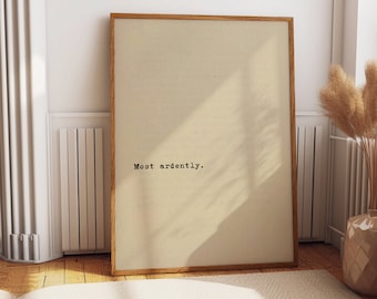 Jane Austen Quote Print, Pride and Prejudice Poster Apartment Decor, Elizabeth Bennett Mr Darcy Quote Wall Art for Book Lover Gift