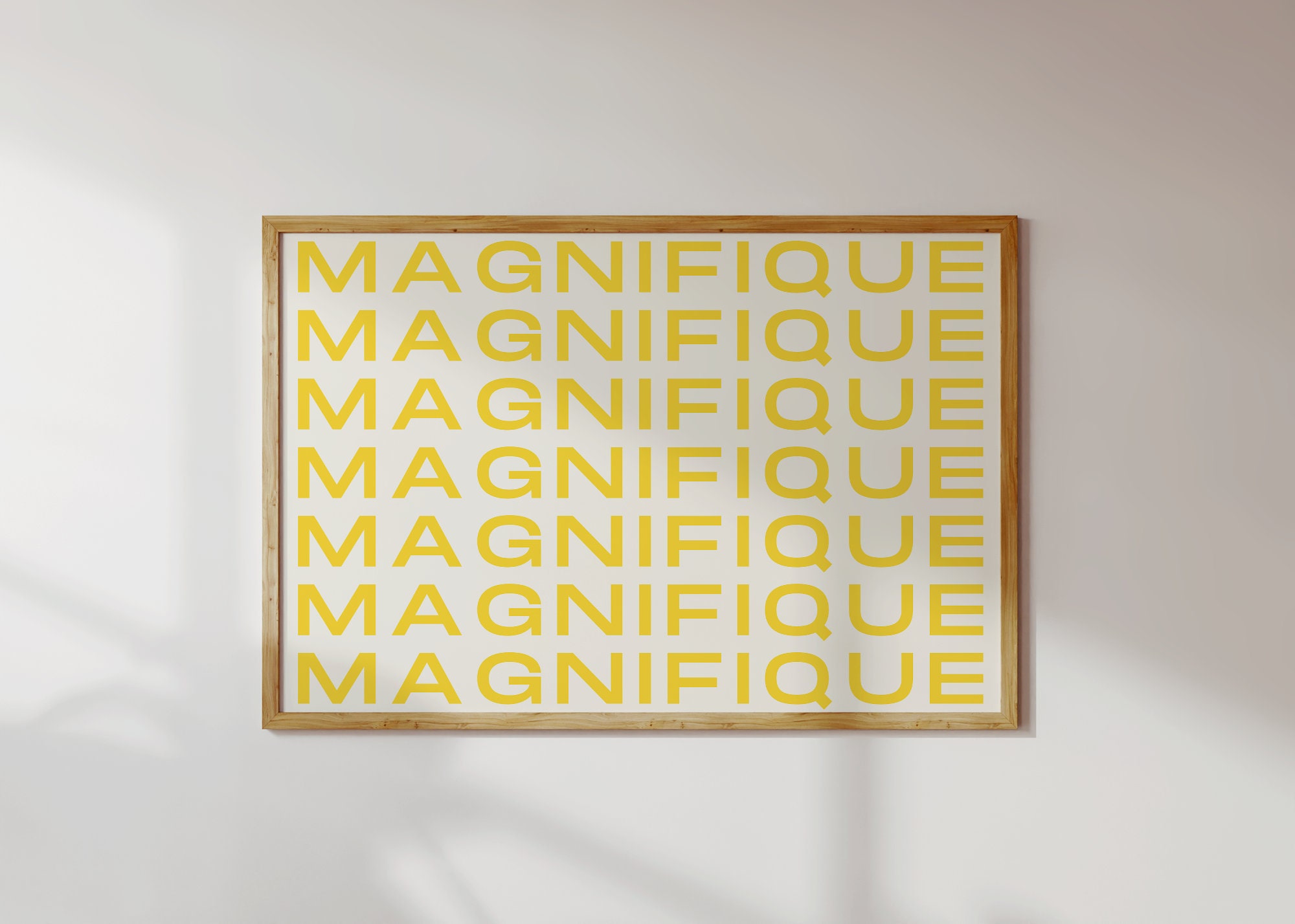Magnifique Script Magnifique Art Print, Modern Typography French Saying Poster, French ...