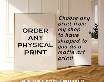Physical Giclée Art Print, choose your own poster, unframed gallery print, cute apartment decor, custom wall art print