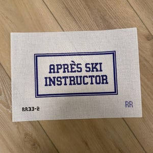 Apres Ski Instructor Painted Needlepoint Canvas