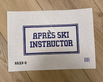 Apres Ski Instructor Painted Needlepoint Canvas