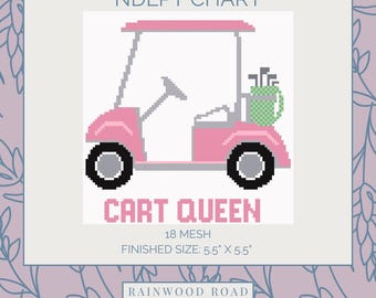 Gráfico de bordado de Cart Queen Golf
