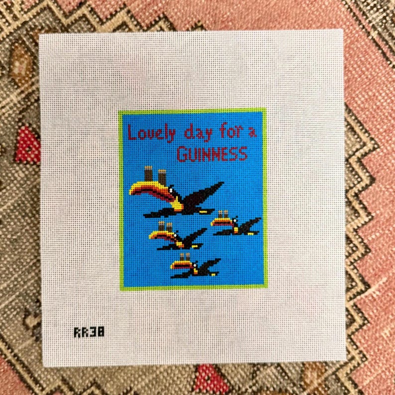 Guinness Painted Needlepoint Canvas 18 Mesh image 1