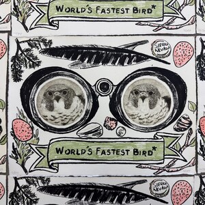 World&#39;s Fastest Bird* - original Screen Print and Etching - Peregrine Falcon