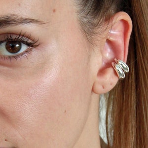 Sterling silver ear cuff No piercing ear cuff Minimalist ear cuff Silver cuff earrings Non pierced ear cuff