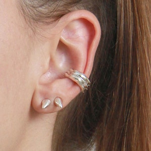 Gioielli in argento sterling Orecchini a fascia Orecchini a polsino per orecchie non forati Orecchini a polsino per orecchie in argento Stile africano Orecchini a polsino per orecchie minimalisti Orecchini vistosi
