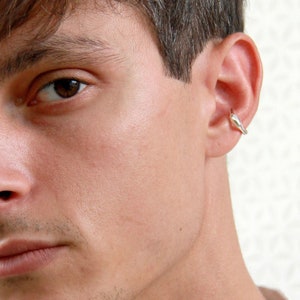 Sterling silver jewelry Ear cuffs no piercing non pierced ear cuff  silver ear cuff ear wrap Organic ear cuff Mens ear cuff