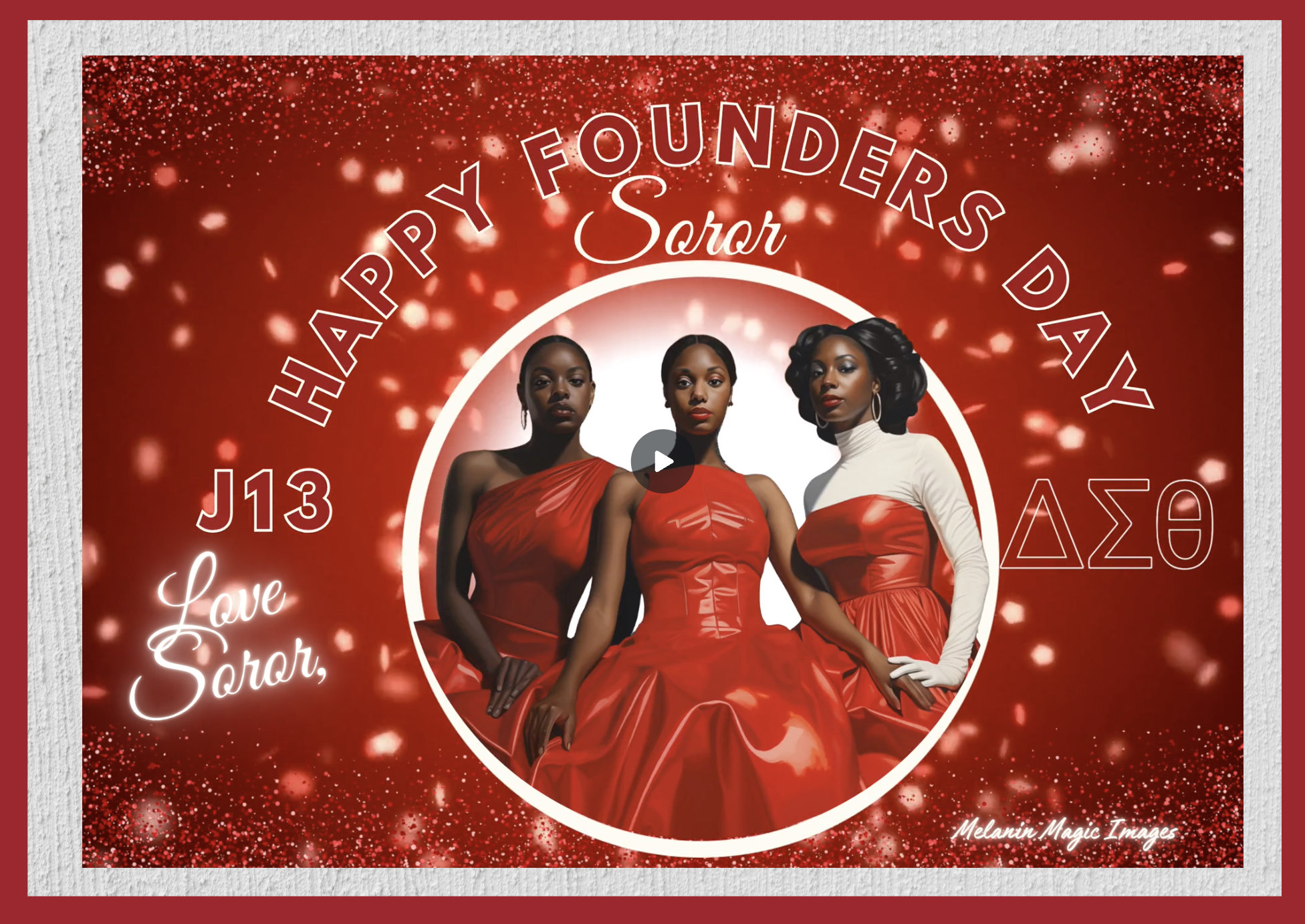 Delta Sigma Theta Founders Day Animated Greeting Card, J13, Sorority, DST, January 13th
