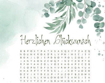 Personalized voucher - puzzles as a creative gift idea - Eucalyptus II