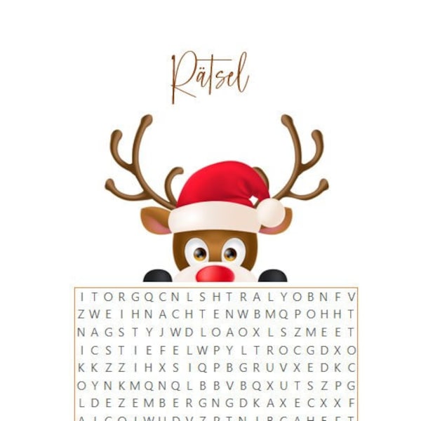 Personalized voucher - puzzles as a creative gift idea - reindeer