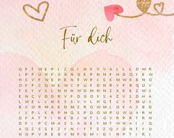 Personalized voucher - puzzles as a creative gift idea - hearts
