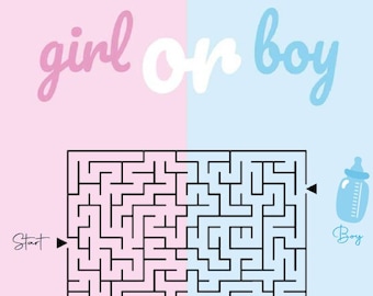 Gender Reveal Baby Shower / Baby Shower Which Gender? Which gender? Announcement gender maze