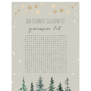 Vale de regalo personalizado de Navidad Idea de regalo Vale de regalo Rompecabezas Árbol de Navidad creativo Plantilla de bricolaje Descargar PDF Regalo Elegante