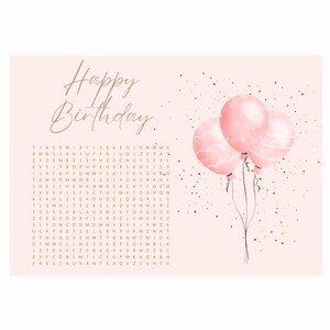 Chèque personnalisé idée cadeau anniversaire chèque cadeau DIY puzzle créatif Joyeux anniversaire PDF modèle surprise de dernière minute