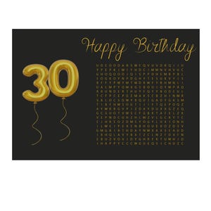 Vale personalizado Idea de regalo de 30 cumpleaños Vale de regalo Rompecabezas DIY Cumpleaños creativo PDF Plantilla sorpresa de último minuto