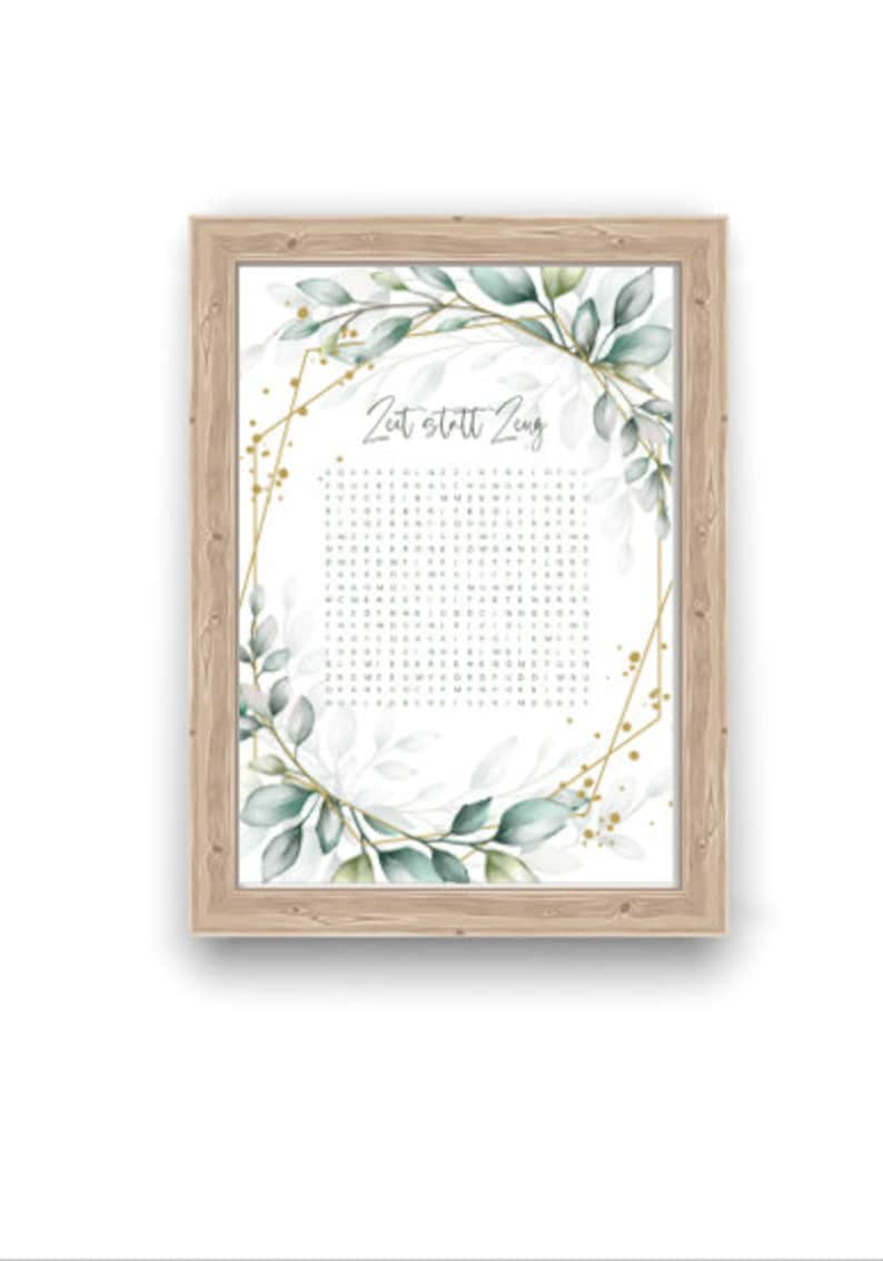 Personalized voucher puzzles as a creative gift idea watercolor golden frame image 3