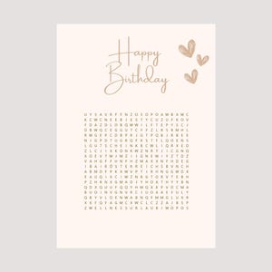 Personalisierter Gutschein Geburtstag Geschenkidee Geschenkgutschein DIY  Rätsel kreativ Happy Birthday PDF Last Minute Überraschung Vorlage