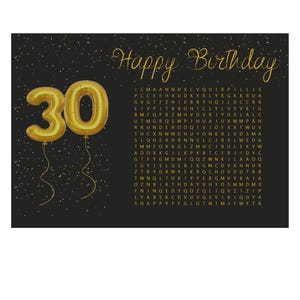 パーソナライズされたバウチャー 30 歳の誕生日ギフトアイデアギフトバウチャー DIY パズルクリエイティブバースデー PDF 直前サプライズテンプレート