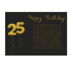 Vale personalizado Idea de regalo de 25 cumpleaños Vale de regalo Rompecabezas DIY Cumpleaños creativo PDF Plantilla sorpresa de último minuto