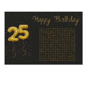 Vale personalizado Idea de regalo de 25 cumpleaños Vale de regalo Rompecabezas DIY Cumpleaños creativo PDF Plantilla sorpresa de último minuto