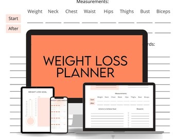 Abnehm-Tracker | Instagram Abnehm-Tracker | Digitaler Download | Verlorene Pfunde | Sofortdownload | Essensplaner | Körpermaße