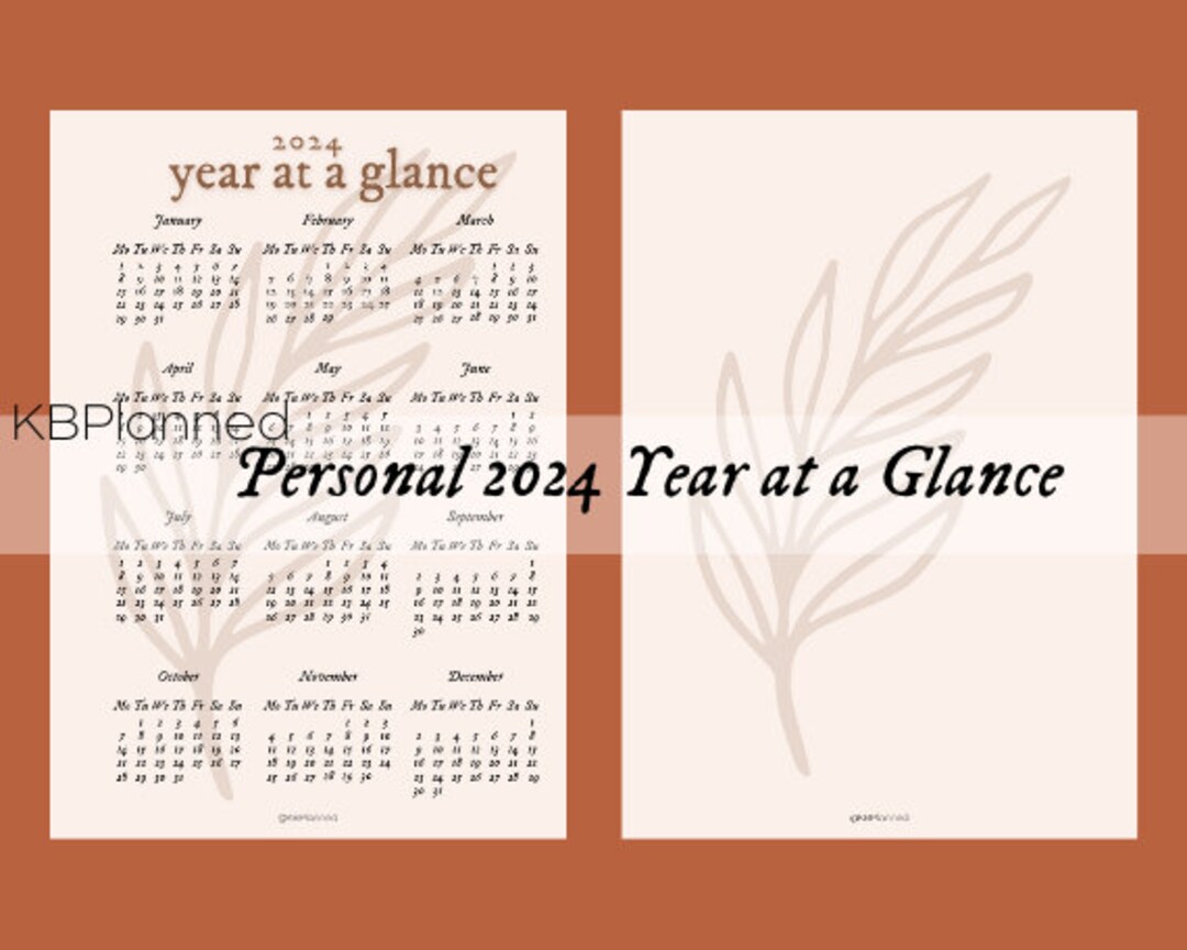 Personal 2024 Year at a Glance - Etsy