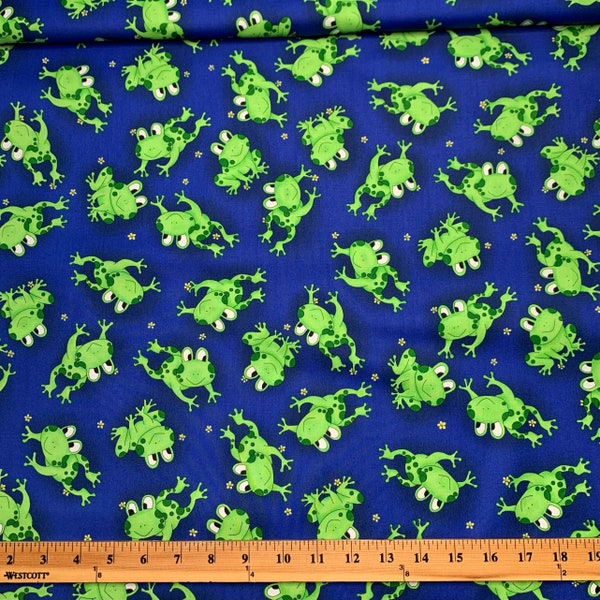 Fabri-Quilt, Inc. Fabrics "Happy Frogs" Kids Novelty 100% Cotton Frog Fabric BTY