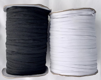 6mm 1/4" Braided Elastic 5 10 20 288 yards Elastic BTY