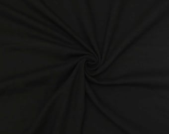 Rex Fabrics Cotton Spandex 92/8 60" Wide Black Cotton Lycra Stretch Jersey Knit